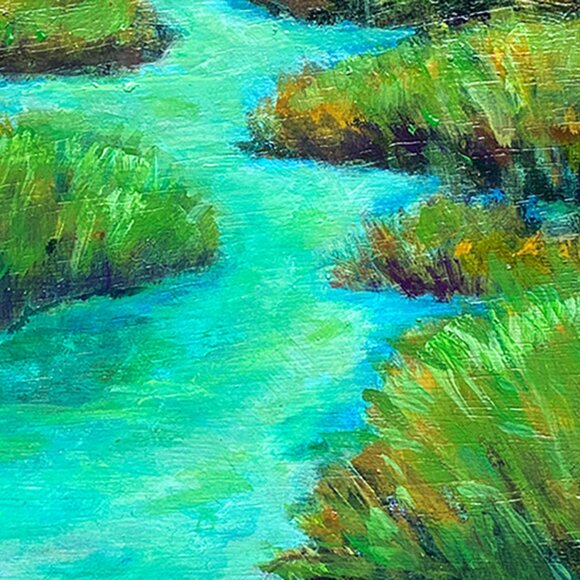 Georgia Salt Marsh Painting Wall Art | Low Country Landscape | Coastal Decor - Picture 2 of 2